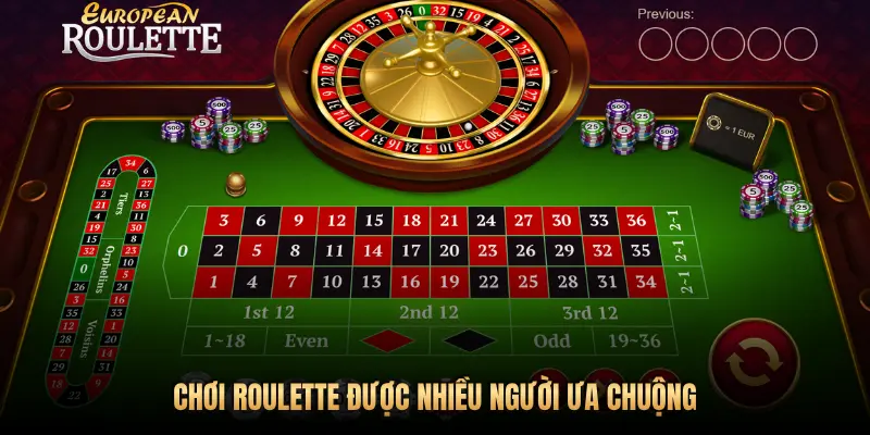 CHƠI ROULETTE ĐƯỢC NHIỀU NGƯỜI ƯA CHUỘNG